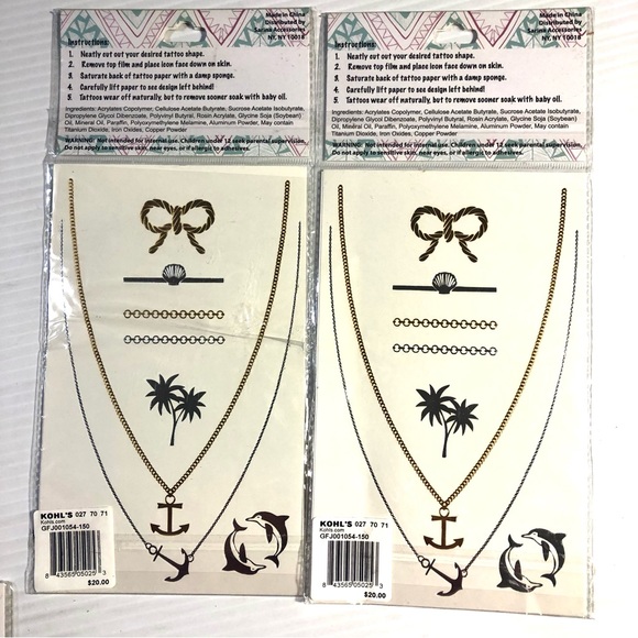 NWT Temporary Tattoo Bundle, Gold & Silver Metallic + More! - Picture 13 of 14